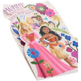 UK Greetings Disney Princess birthday card for Mummy featuring a colorful pop-up floral design and Disney princess illustrations.