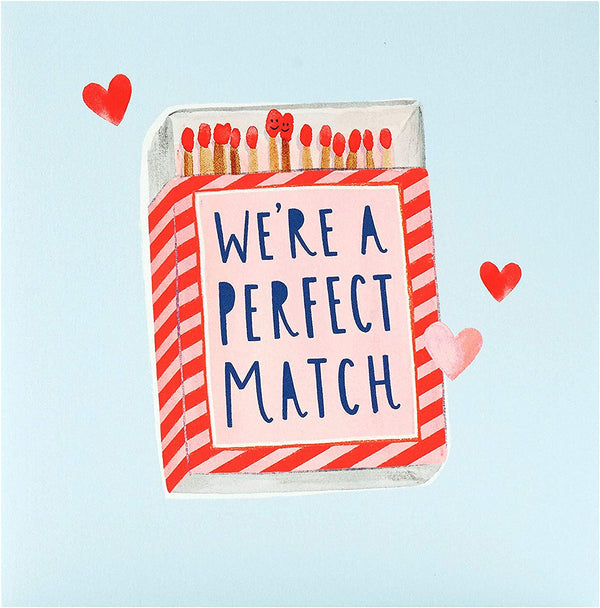 Valentine's Day greeting card for him or her featuring a perfect match design and accompanying envelope by UK Greetings.
