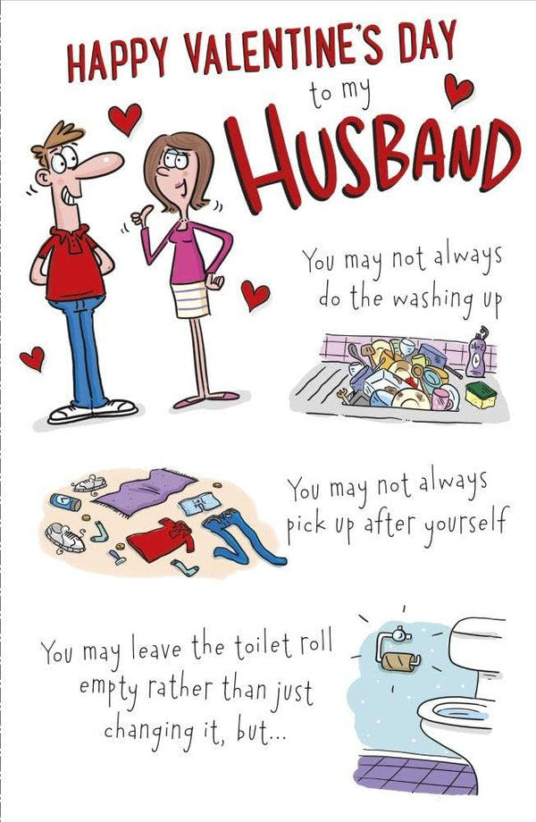 Valentine's Day greeting card for husband from UK Greetings with heartfelt message, featuring romantic floral design.