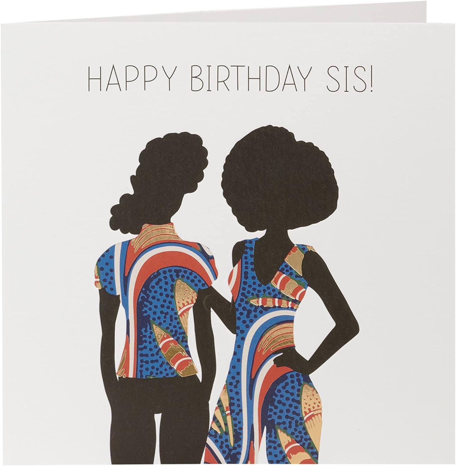 Vibrant Afro Sis birthday greeting card featuring colorful African-inspired design from UK Greetings.