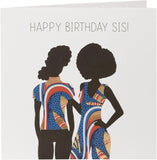 Vibrant Afro Sis birthday greeting card featuring colorful African-inspired design from UK Greetings.