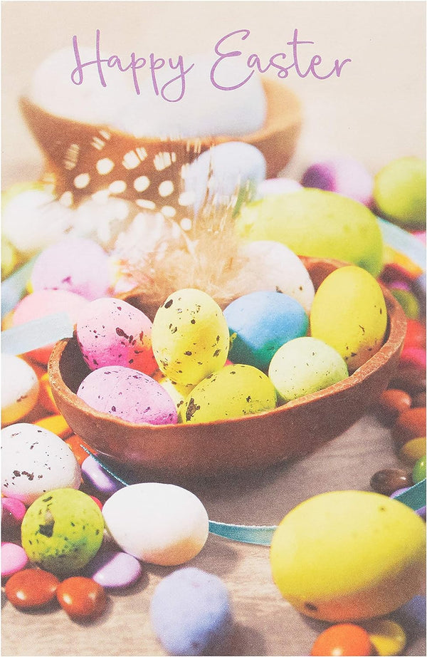 Set of five vibrant Easter Egg Wishes greeting cards by UK Greetings, featuring colorful Easter egg designs.