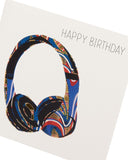 Vibrant Music Dance Happy Birthday greeting card by UK Greetings featuring colorful musical and dance-themed illustrations.