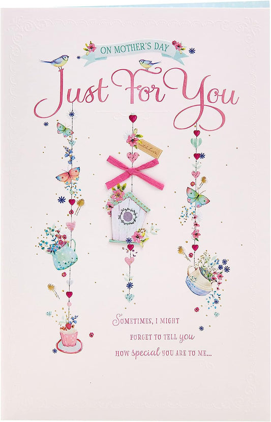 Vintage design Mother's Day greeting card with floral and heartfelt message, by UK Greetings.