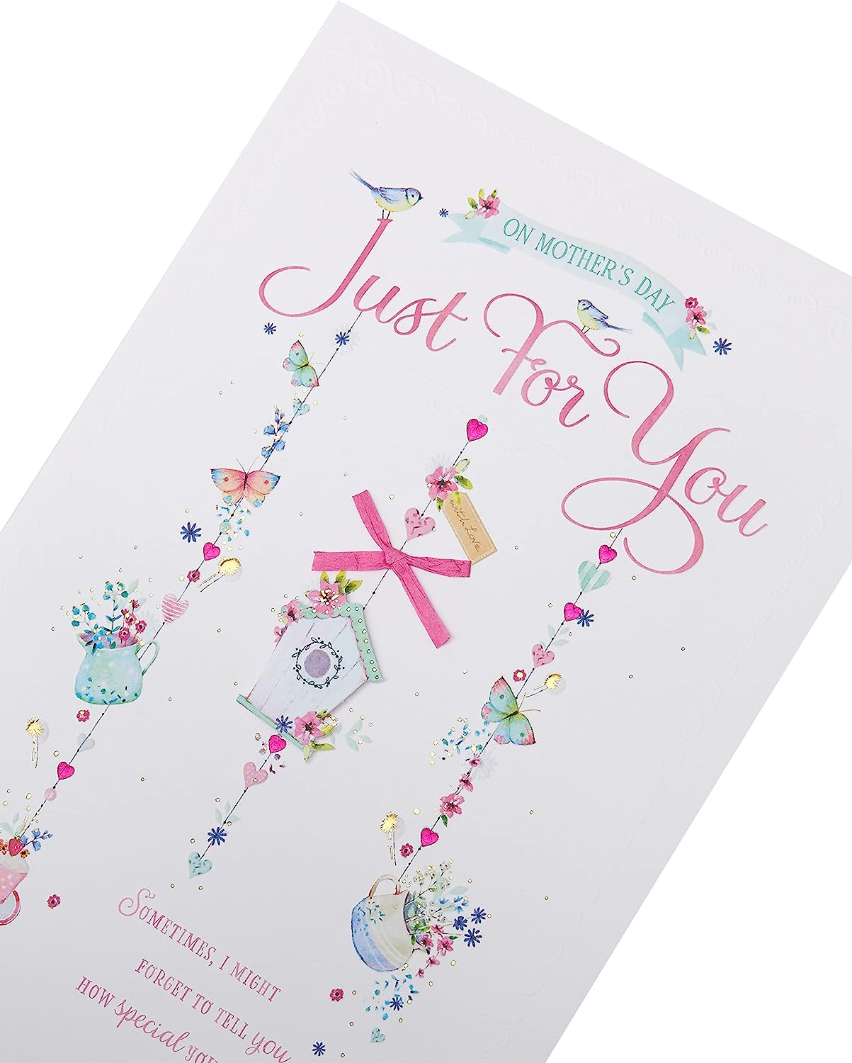 Vintage design Mother's Day greeting card from UK Greetings featuring floral artwork and heartfelt message.