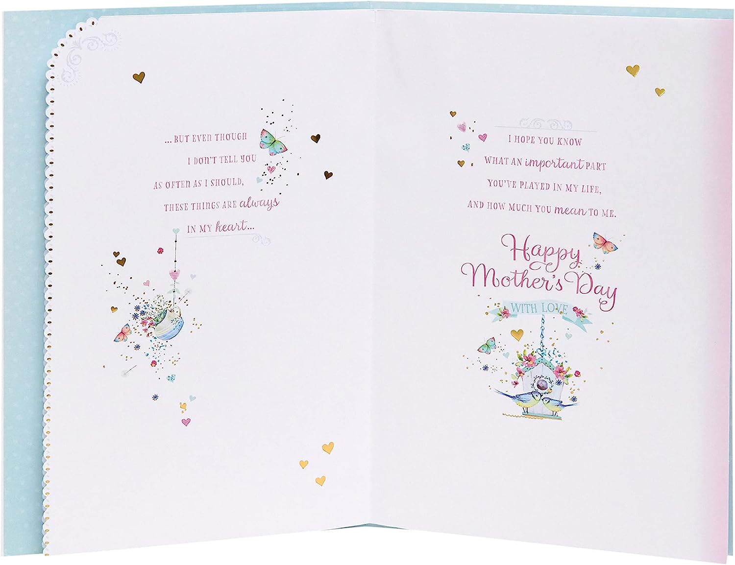 Vintage design Mother's Day greeting card from UK Greetings featuring floral artwork and heartfelt messages.