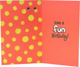 Wacky Big-Eyes Dog 7th Birthday greeting card featuring a colorful cartoon dog, perfect for celebrating a child's birthday.