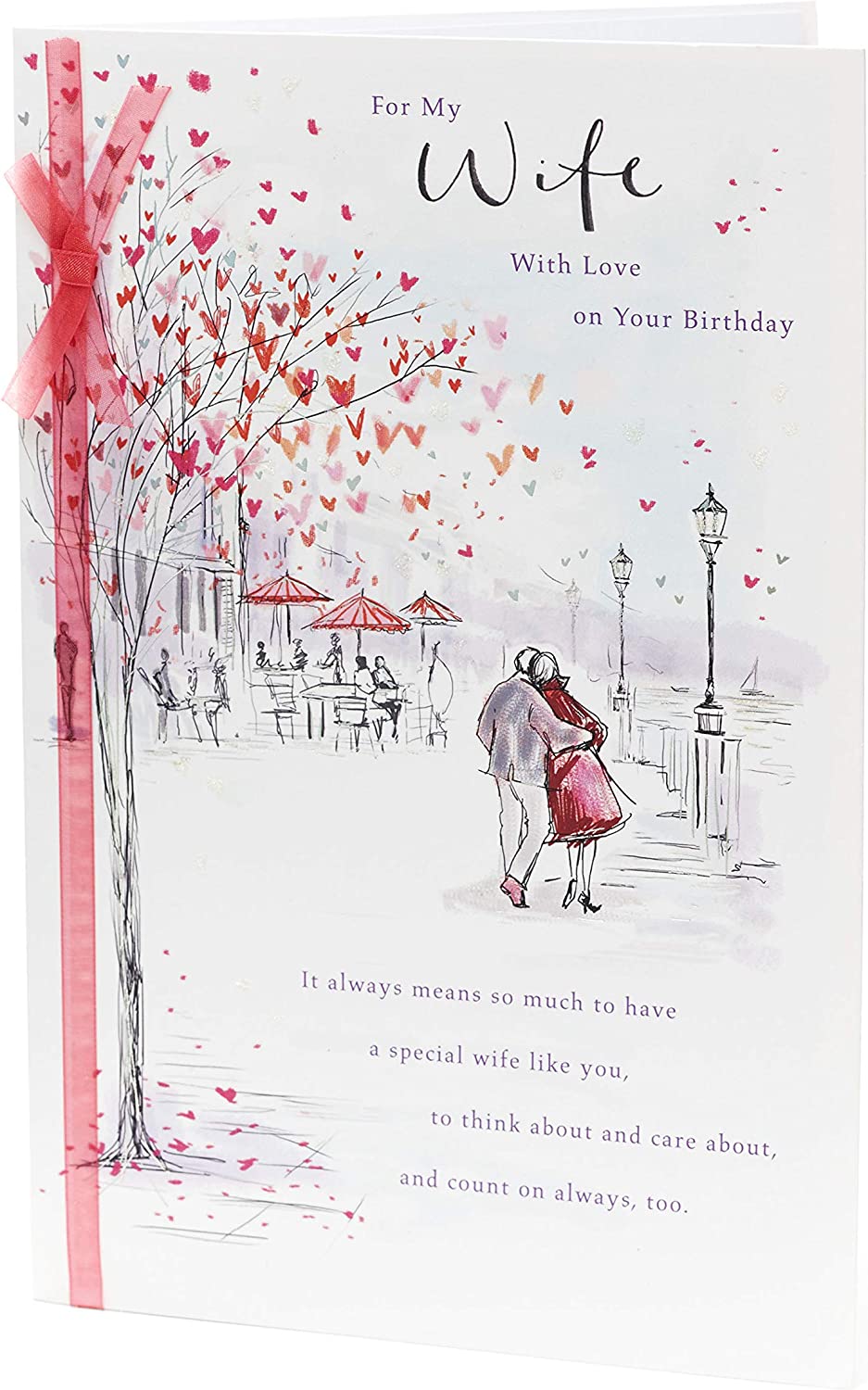 Luxury greeting card for wife featuring a riverside scene, perfect for a birthday from UK Greetings.