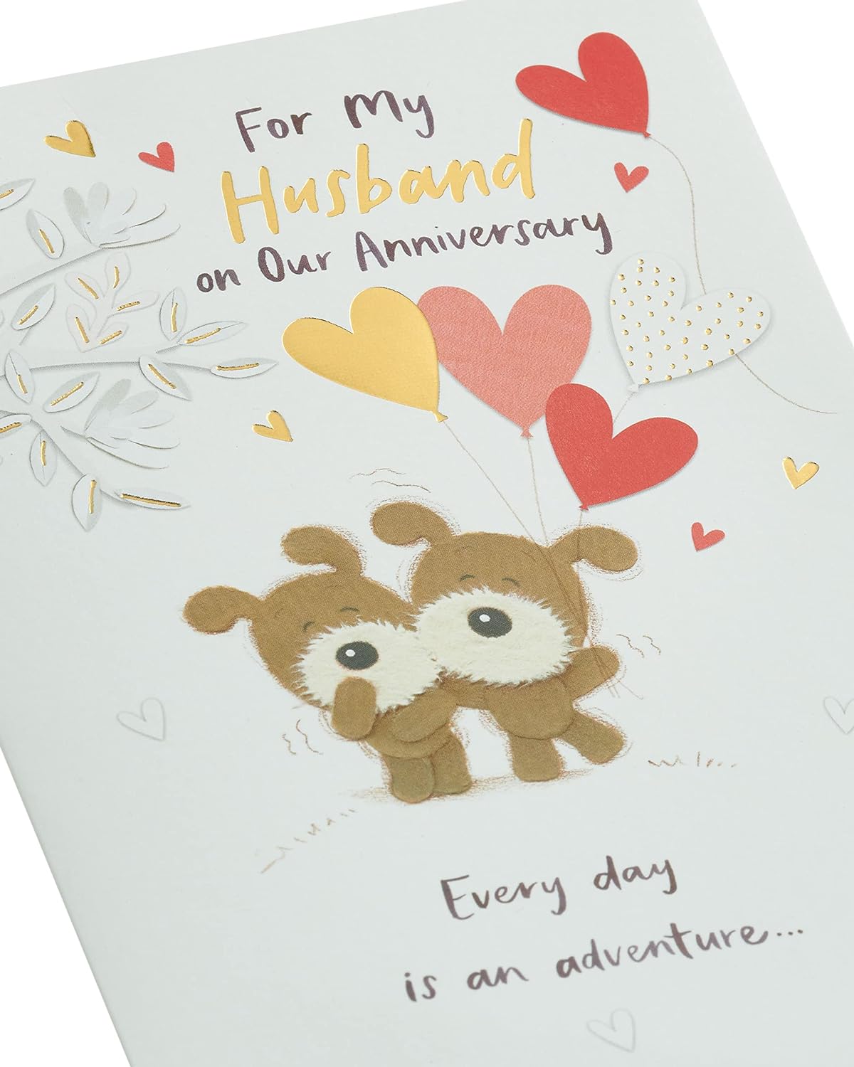 Wedding anniversary greeting card for husband with a lovely design, from UK Greetings, featuring a heartfelt message and decorative details.