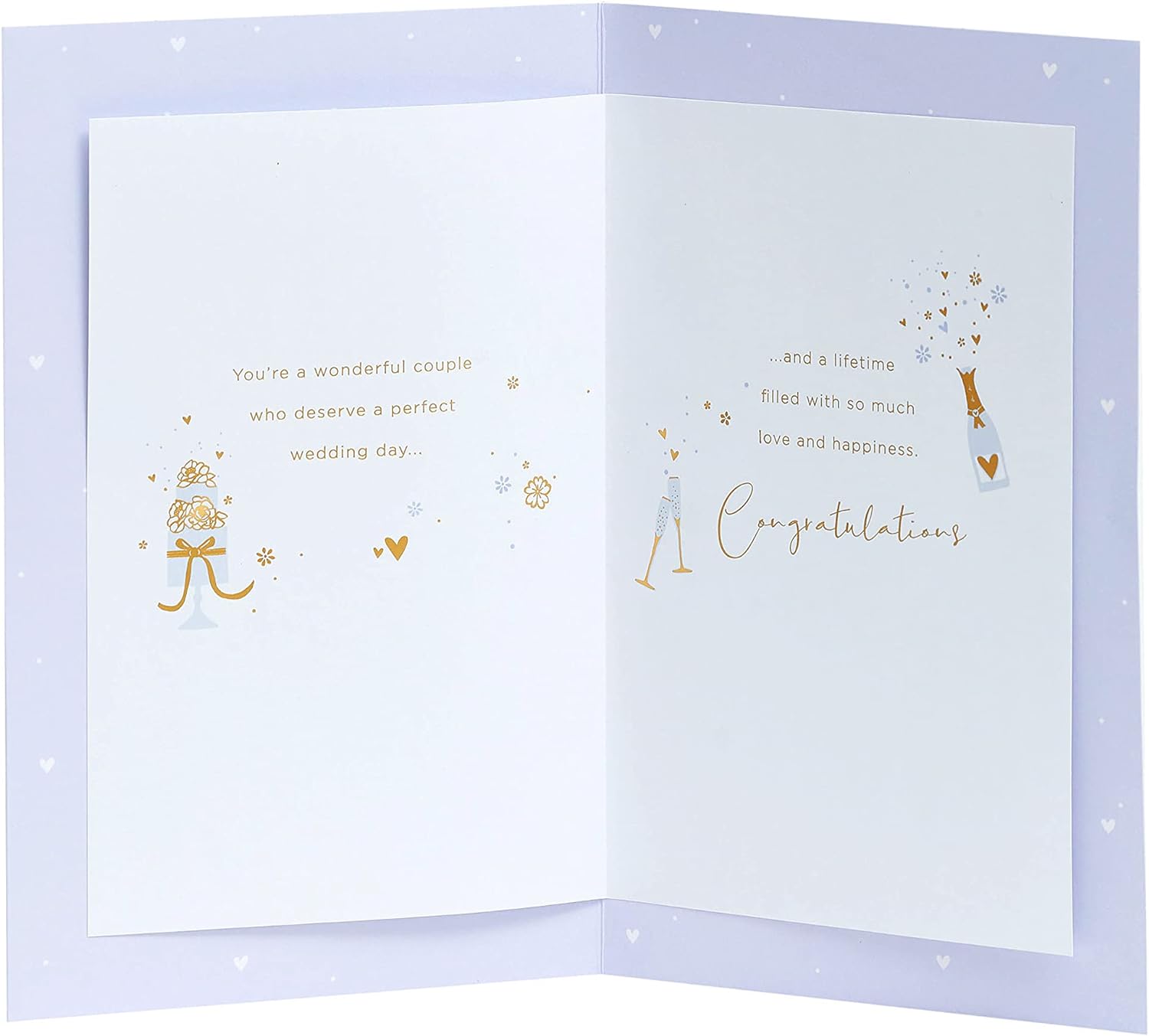 Pale blue wedding greeting card for him, her, or friends by UK Greetings with elegant design and heartfelt message.