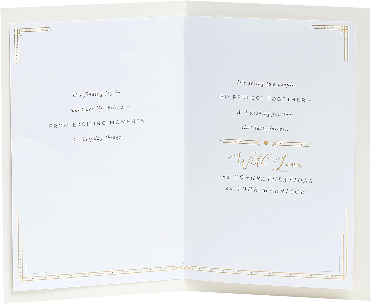Poetic wedding greeting card for him, her, or friends by UK Greetings, featuring elegant design and heartfelt message.