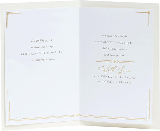 Poetic wedding greeting card for him, her, or friends by UK Greetings, featuring elegant design and heartfelt message.