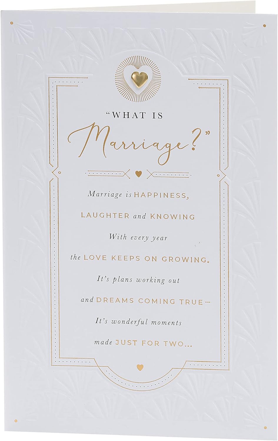 Poetic wedding greeting card for him, her, or a friend by UK Greetings, featuring elegant design and heartfelt message.