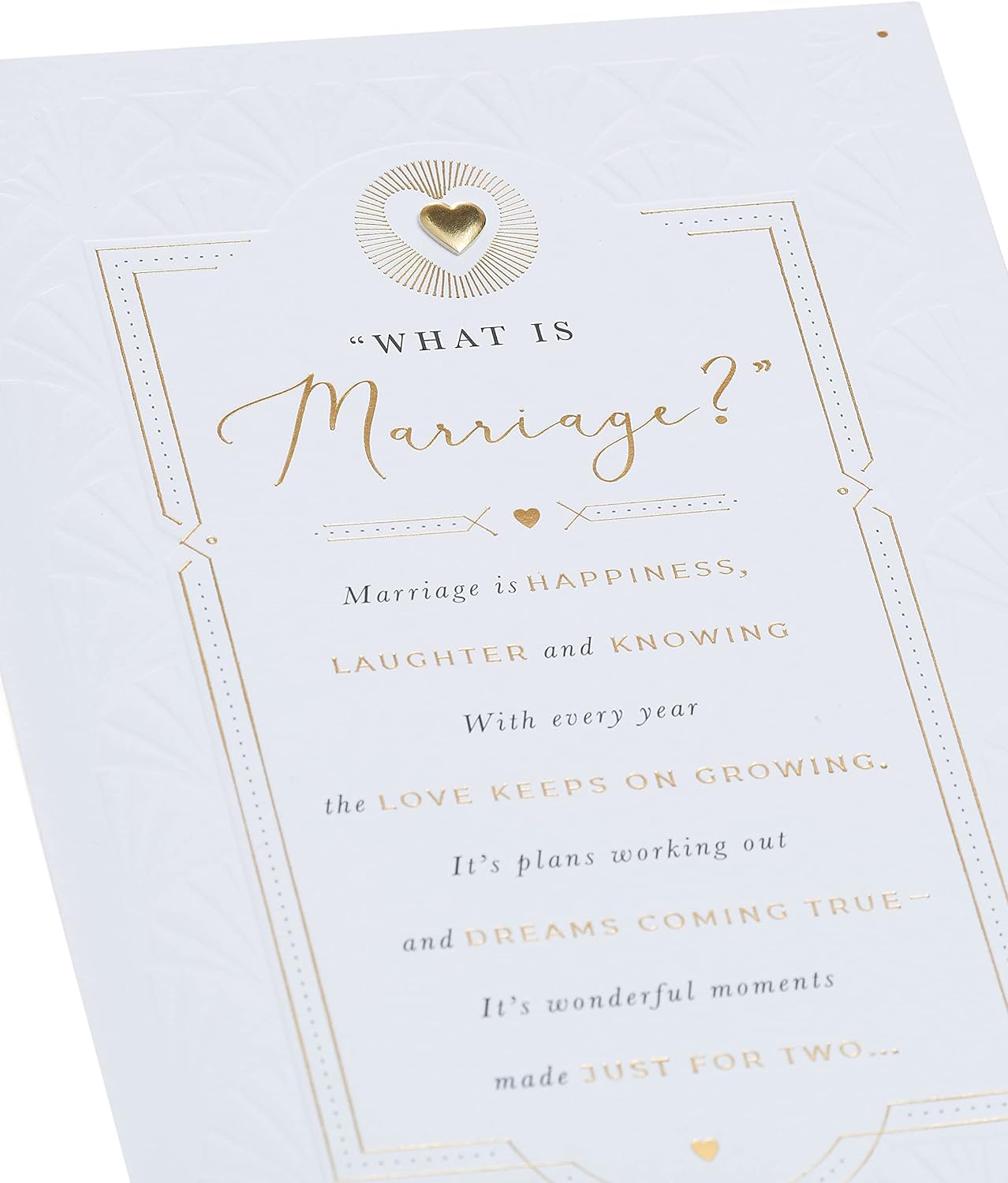 Poetic wedding greeting card for him, her, or friends from UK Greetings with elegant floral design and heartfelt message.