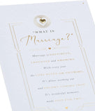 Poetic wedding greeting card for him, her, or friends from UK Greetings with elegant floral design and heartfelt message.