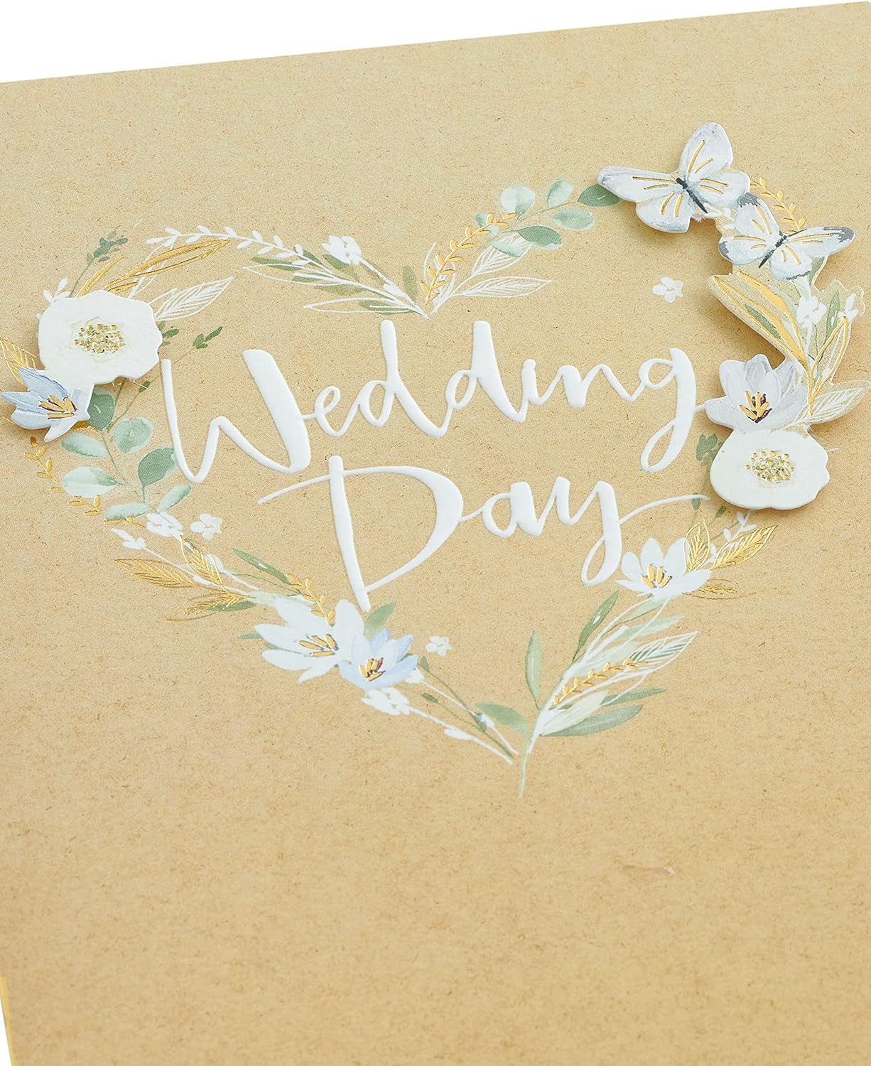 White flower design wedding greeting card for him, her, or friends by UK Greetings, featuring elegant floral artwork.