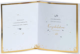 Wedding greeting card with a wreath design for him, her, or friends by UK Greetings, featuring elegant floral artwork.