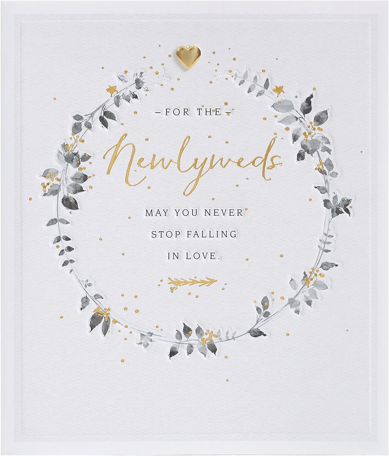 Wedding greeting card for him, her, or friend with a elegant wreath design by UK Greetings, featuring floral and heartfelt details.