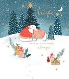 Cute polar bear Christmas greeting card with embellishments, featuring festive holiday design from UK Greetings.