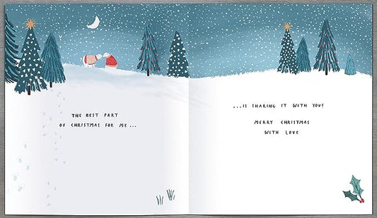 Cute wife-themed polar bear Christmas greeting card with festive embellishments from UK Greetings.