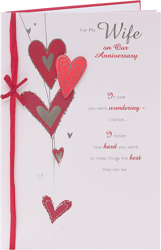 Luxury Wife Daydreams Anniversary Card from UK Greetings featuring a heartfelt poem and elegant design for special celebrations.