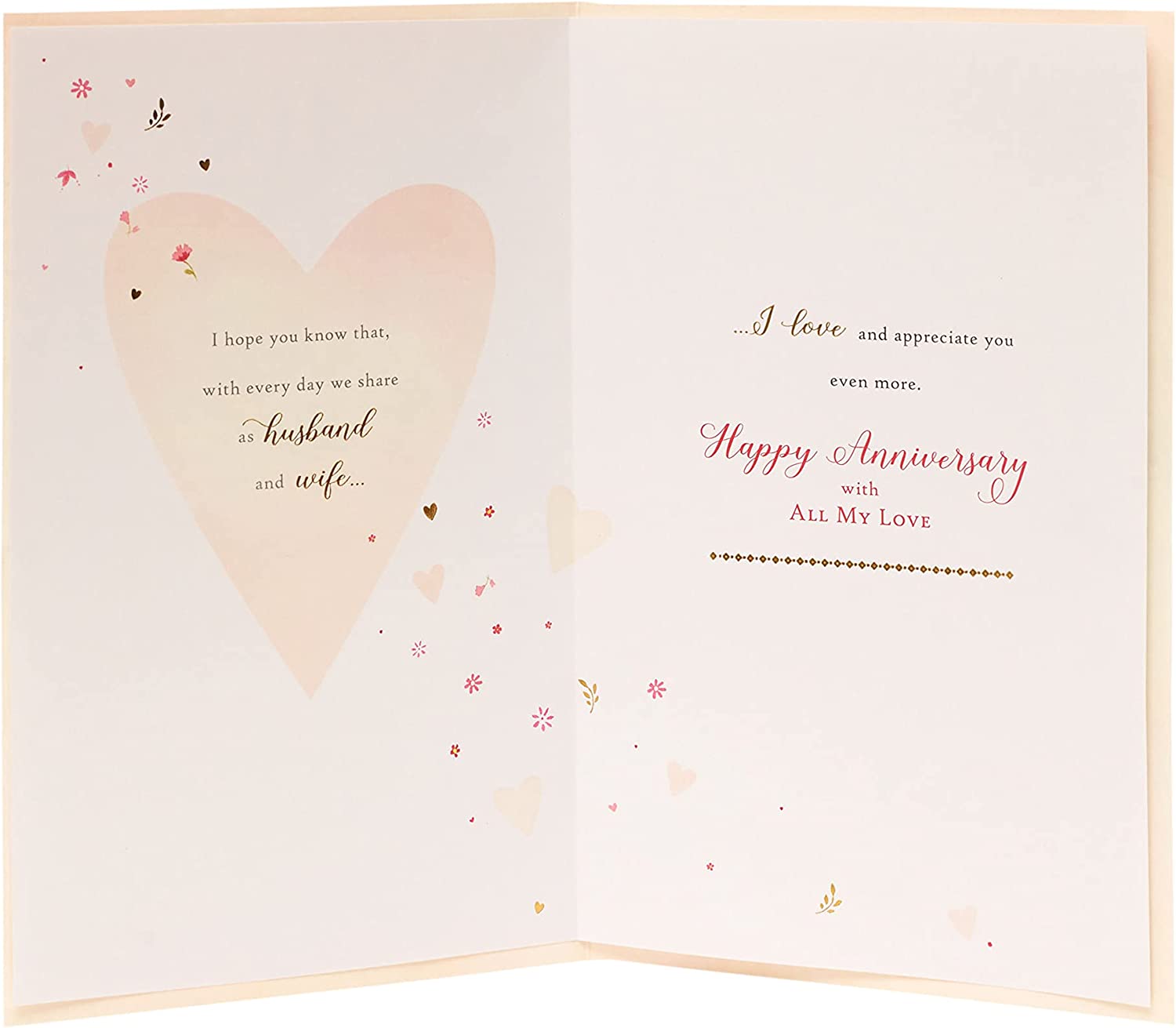 Luxury gold foil wife rose anniversary greeting card featuring elegant floral design, perfect for celebrating a special milestone.
