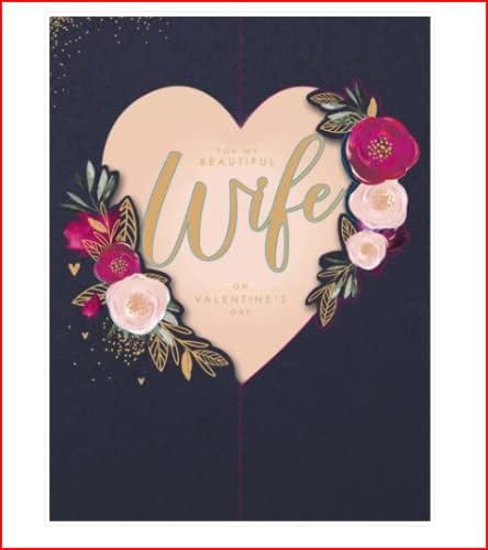 Valentine's Day greeting card for wife, featuring romantic design and heartfelt message, from UK Greetings.