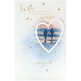 UK Greetings wife Valentine's Day greeting card with envelope featuring a meaningful design and heartfelt message.
