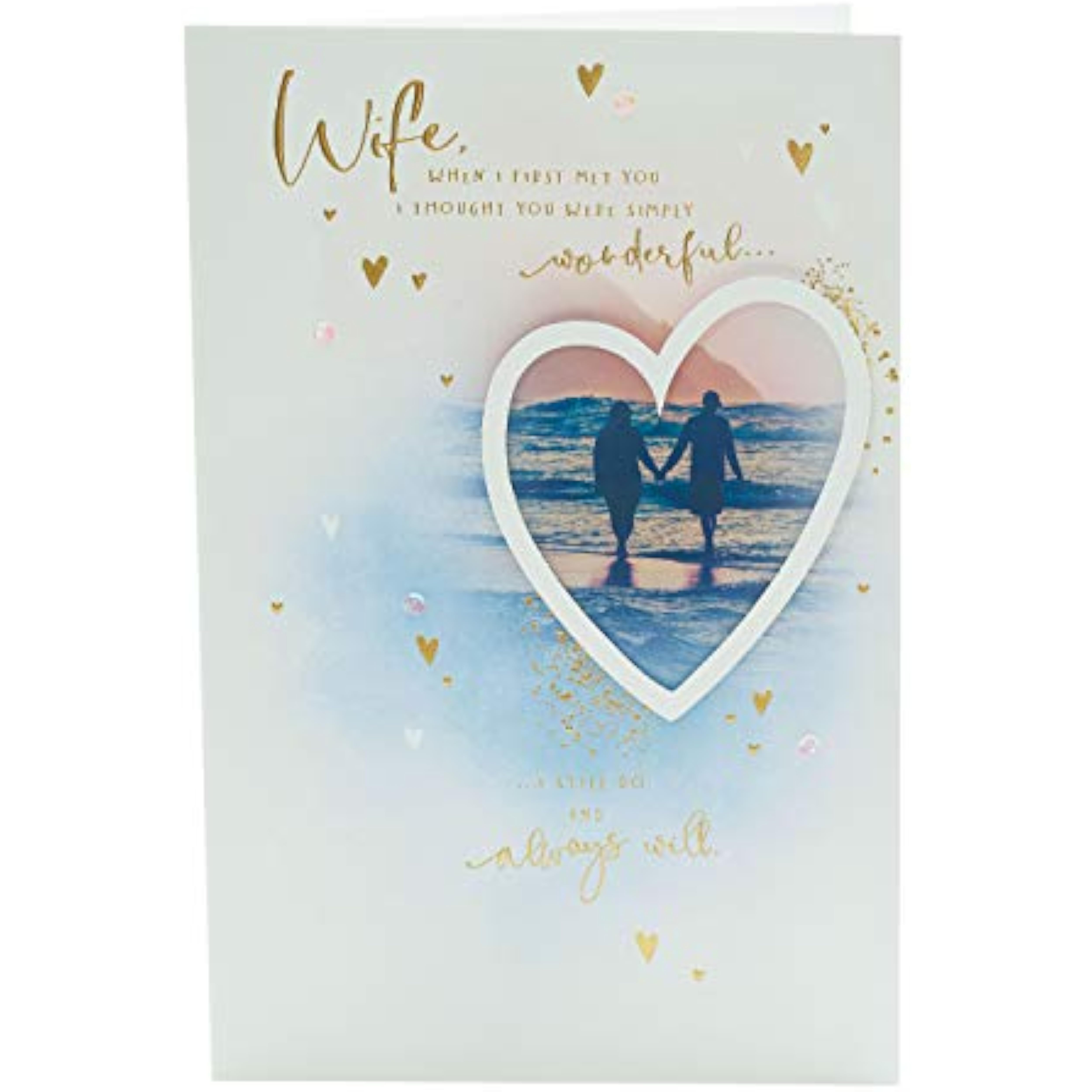 Valentine's Day greeting card for wife with meaningful design, includes envelope, from UK Greetings.