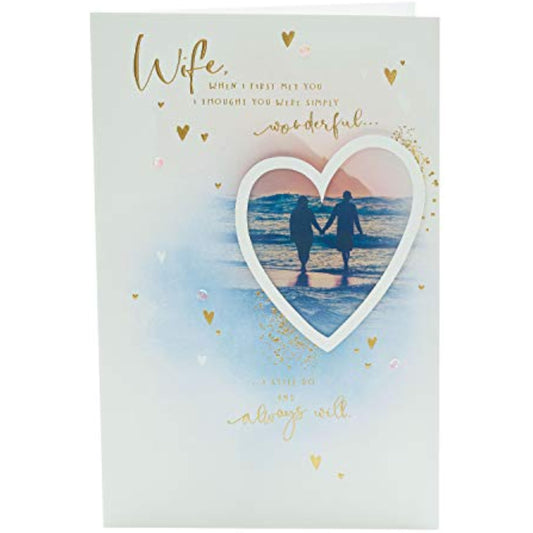 Valentine's Day greeting card for wife with meaningful design, includes envelope, from UK Greetings.
