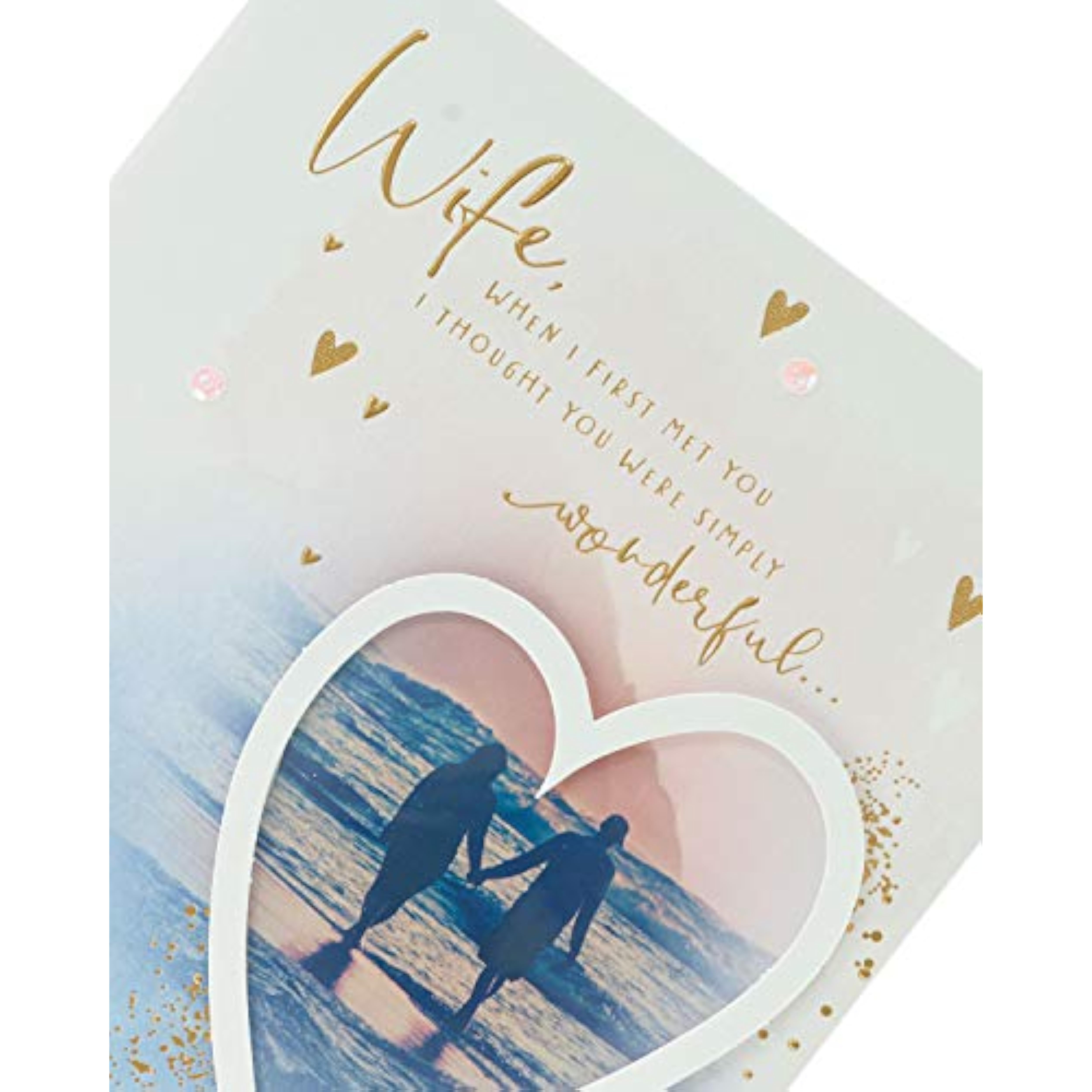 UK Greetings wife Valentine's Day greeting card with envelope featuring a meaningful design, perfect for expressing love.