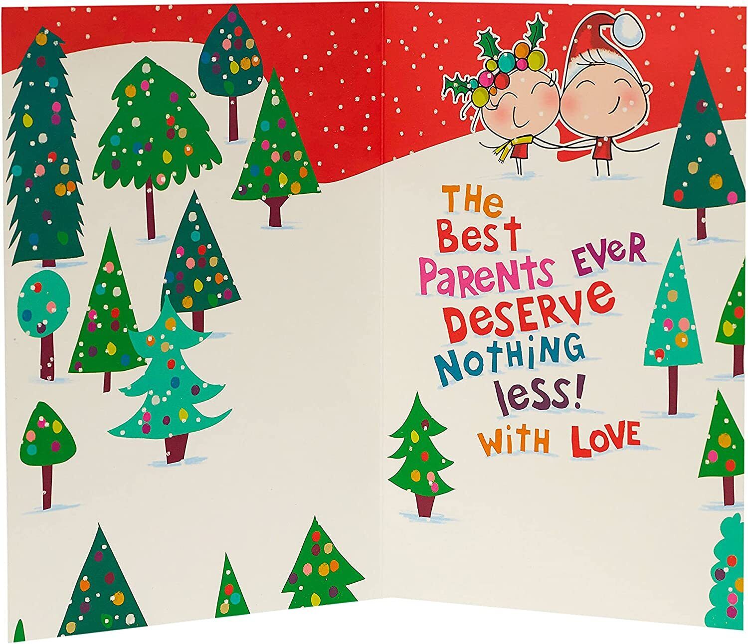 Wig Wam Mum and Dad Christmas greeting card by UK Greetings featuring festive holiday design and cheerful holiday message.