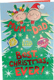 Wig Wam Mum and Dad Christmas greeting card by UK Greetings featuring festive holiday design and cheerful holiday message.