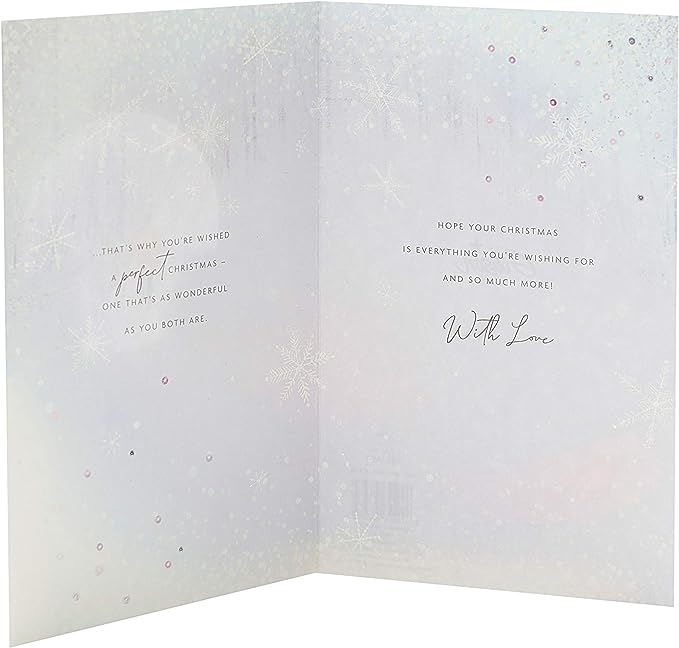 Winter Wonderland Christmas greeting card for daughter and son-in-law, featuring festive holiday designs by UK Greetings.