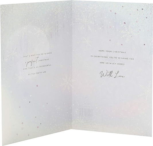 Winter Wonderland Christmas greeting card for daughter and son-in-law, featuring festive holiday designs by UK Greetings.
