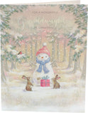 Colorful Wonderful Granddaughter Snowman Christmas greeting card by UK Greetings featuring festive winter design and holiday message.