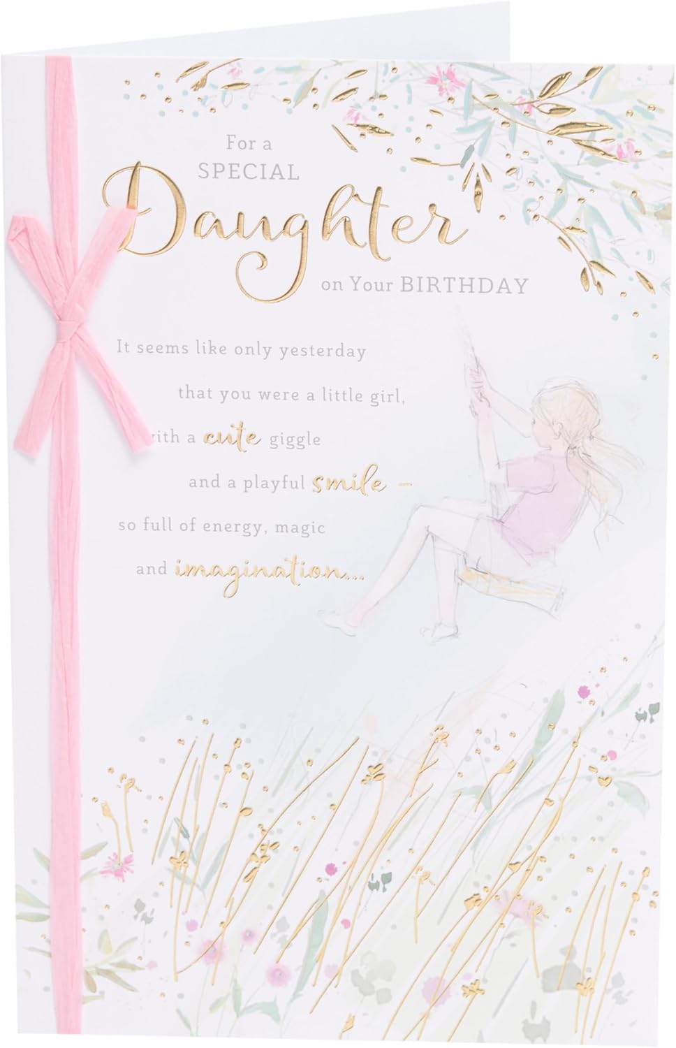 Lovely daughter birthday card with heartfelt design and envelope, perfect for girls and women, measuring 155 x 235 mm.