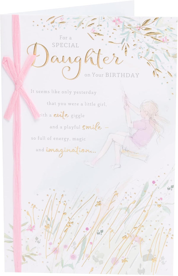 Lovely daughter birthday card with heartfelt design and envelope, perfect for girls and women, measuring 155 x 235 mm.