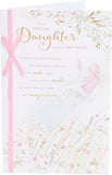 Lovely daughter birthday card with heartfelt design and envelope, perfect for girls and women, measuring 155 x 235 mm.