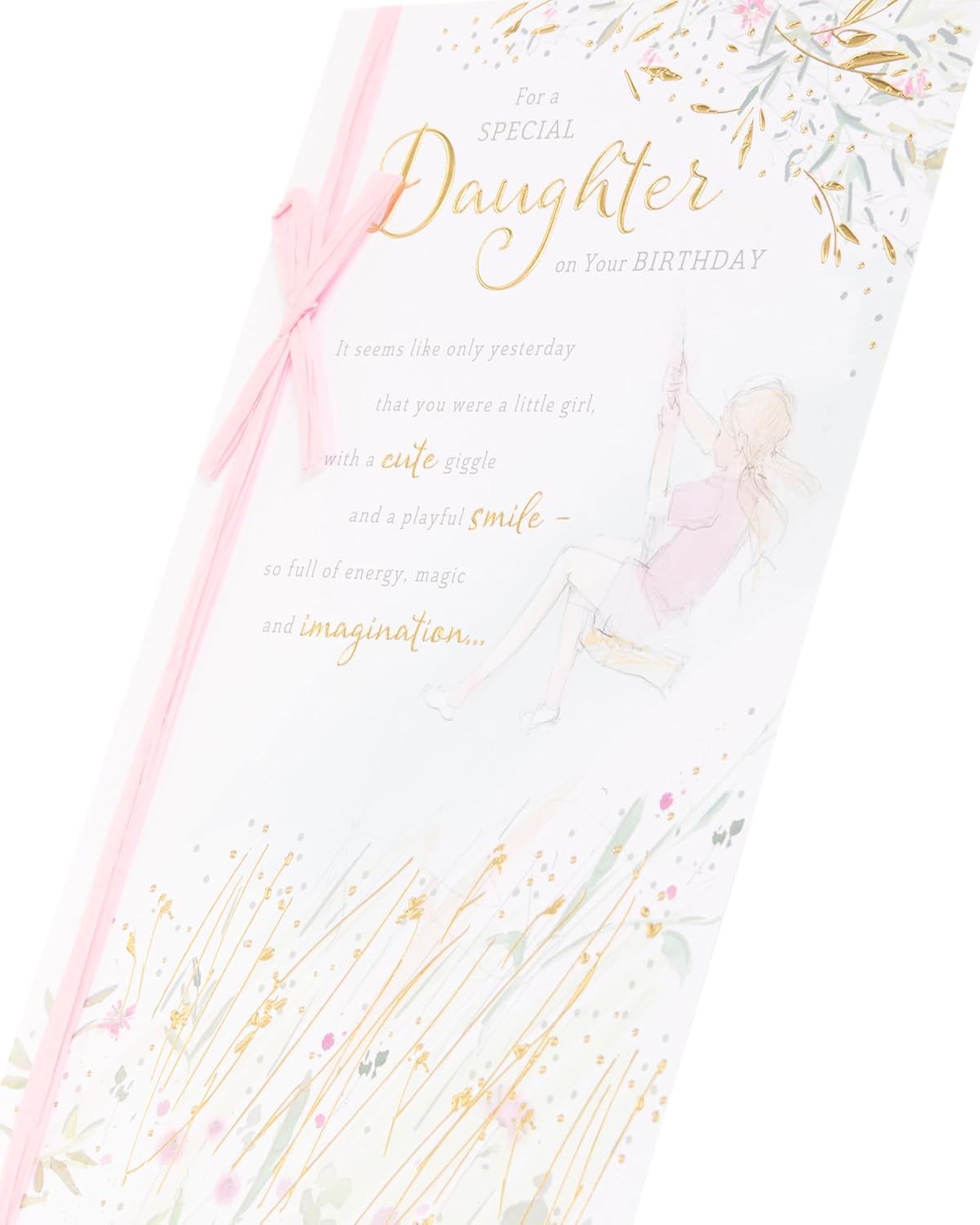Lovely daughter birthday card with heartfelt design, includes envelope, measuring 155 x 235 mm, by UK Greetings.