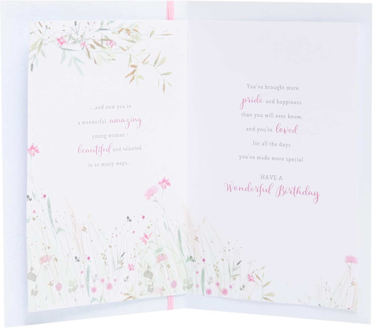 Lovely Daughter birthday greeting card with heartfelt design, includes envelope, measures 155 x 235 mm, ideal for girls and women.