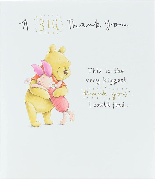 Disney Winnie the Pooh and Piglet thank you card by UK Greetings featuring a cute illustration of Pooh and Piglet.
