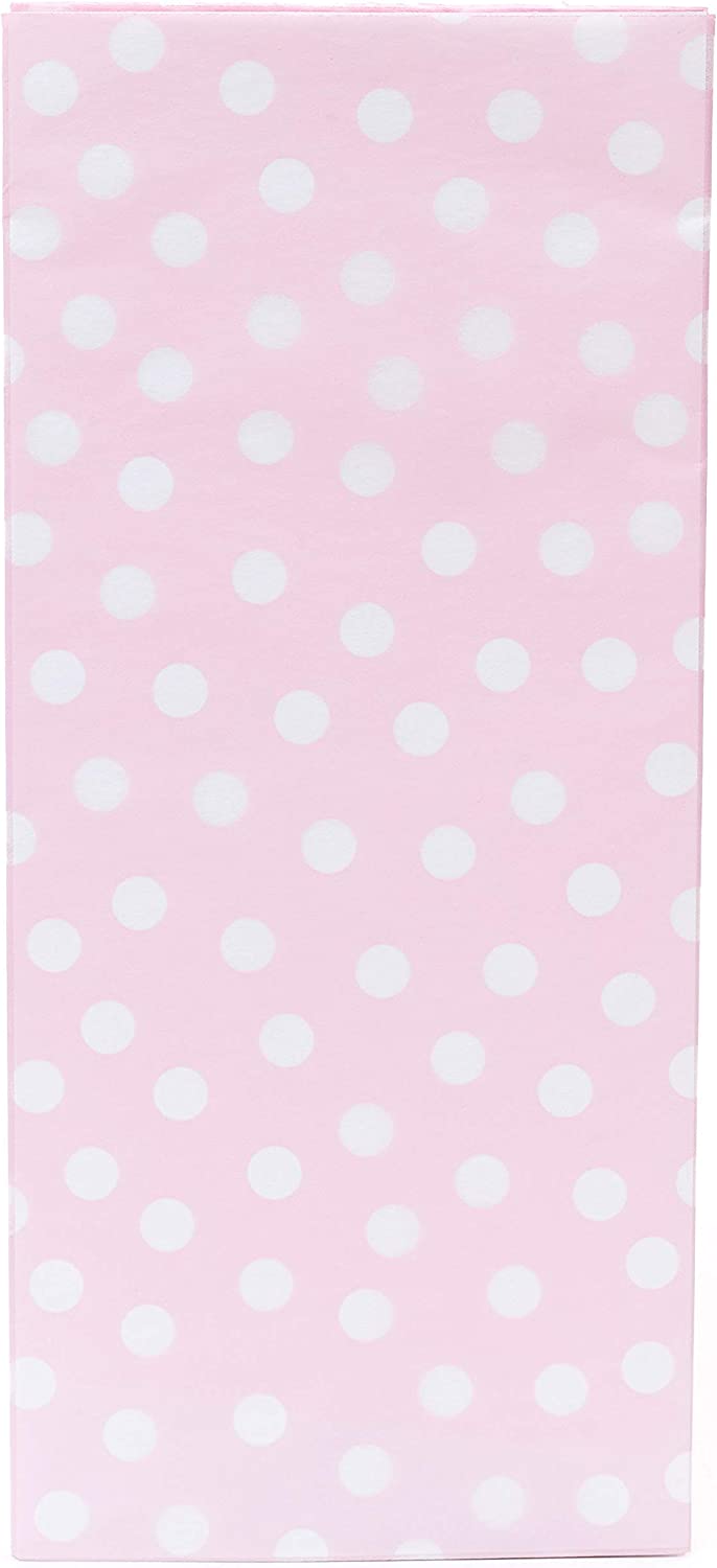 Pink and white polka dot tissue paper from UK Greetings, perfect for gift wrapping and decorative packaging.