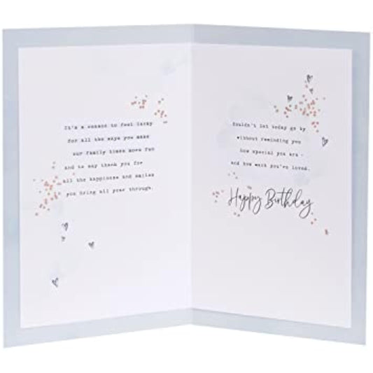 Greeting card for grandson with heartfelt copper foil design, featuring a birthday message on the front.
