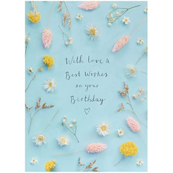 Elegant greeting card for her featuring a delicate flower stem design, perfect for birthday wishes from UKG.