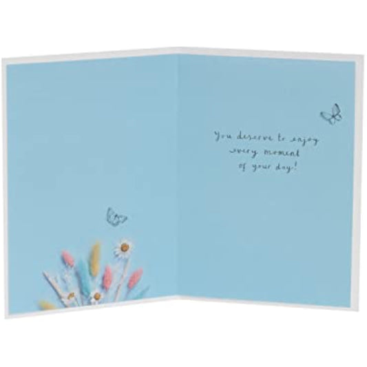 Elegant greeting card for her featuring a delicate flower stem design, ideal for birthday wishes from UKG.
