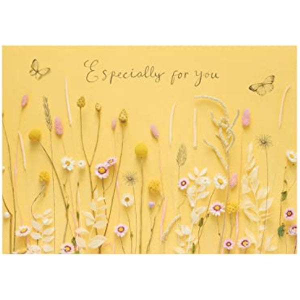 UKG birthday greeting card for her featuring a warm floral photographic design with vibrant flowers and elegant details.