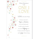 UKG greeting card for the one I love featuring a foil finish, perfect for expressing love on special birthdays.