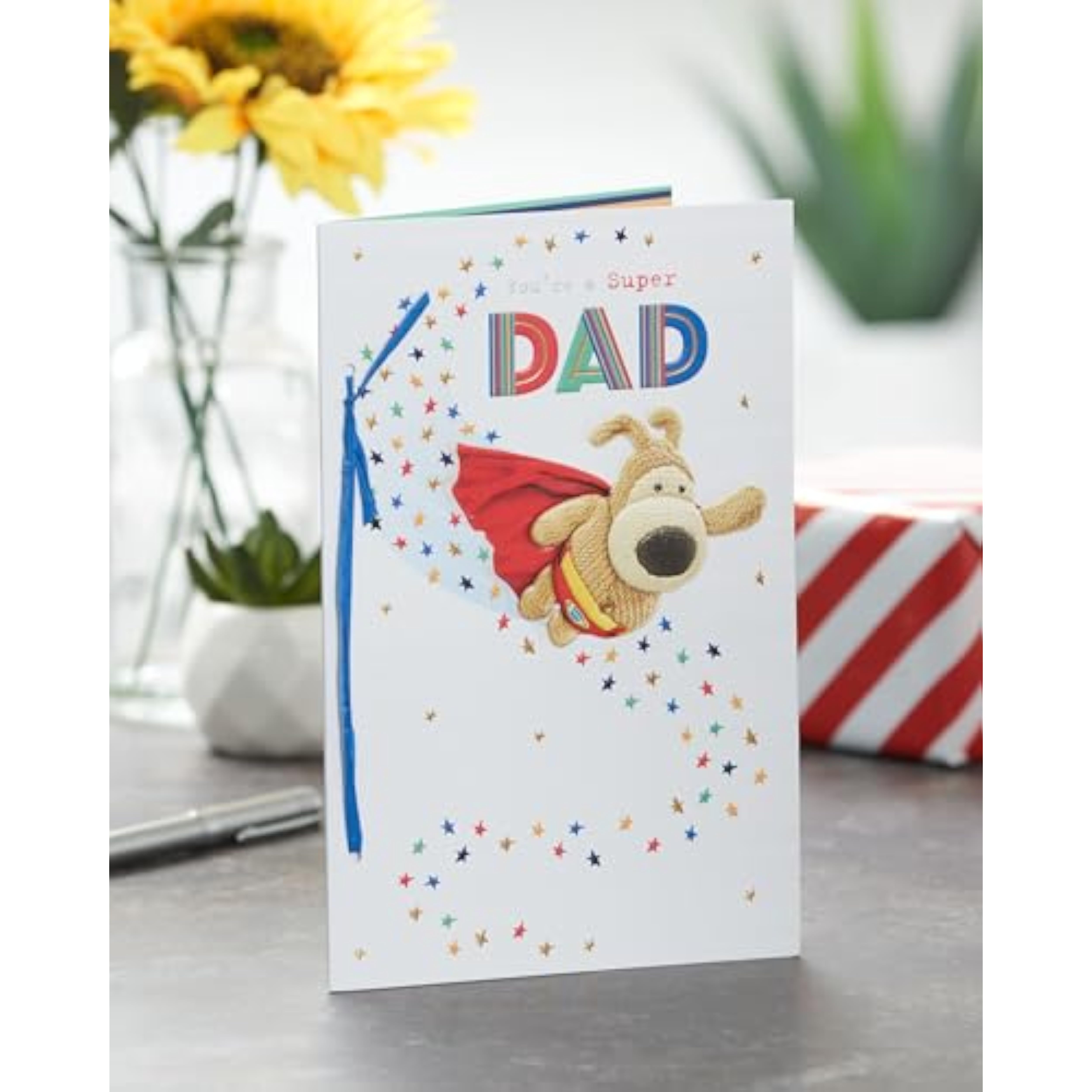 UKG Boofle birthday greeting card for dad featuring a cute design with colorful illustrations and heartfelt message.
