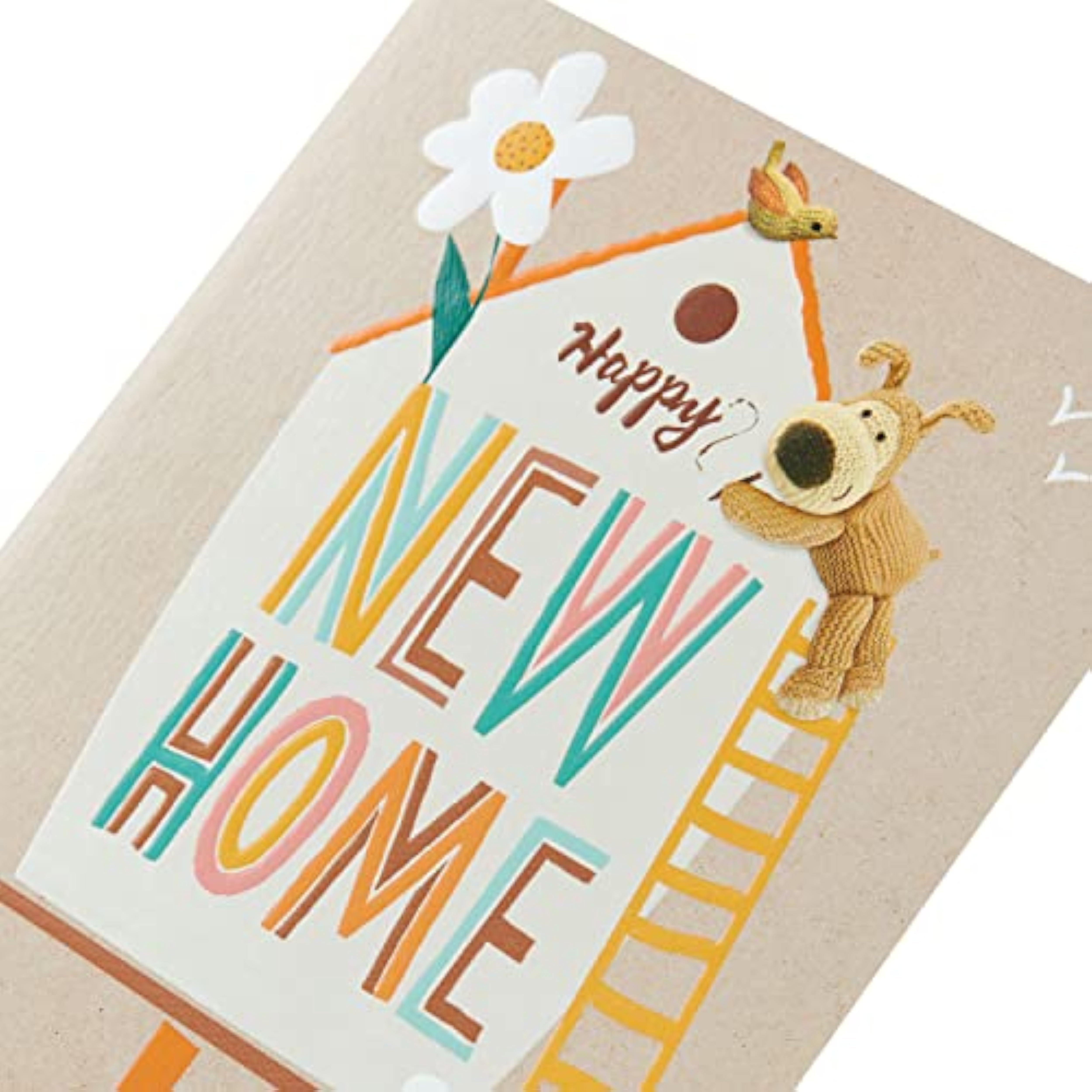 UKG Boofle Happy New Home greetings card featuring a cute congratulations design and cheerful illustration.